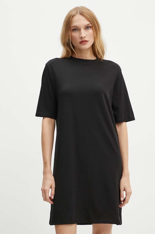 Armani Exchange rochie din bumbac mini negru 6DYA74.YJDGZ