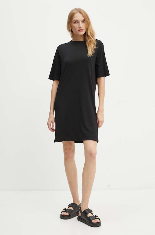 Armani Exchange sukienka bawełniana 6DYA74.YJDGZ czarny AW24