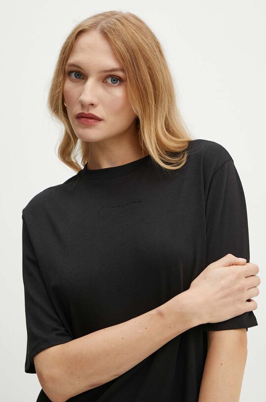 Armani Exchange rochie din bumbac negru 6DYA74.YJDGZ