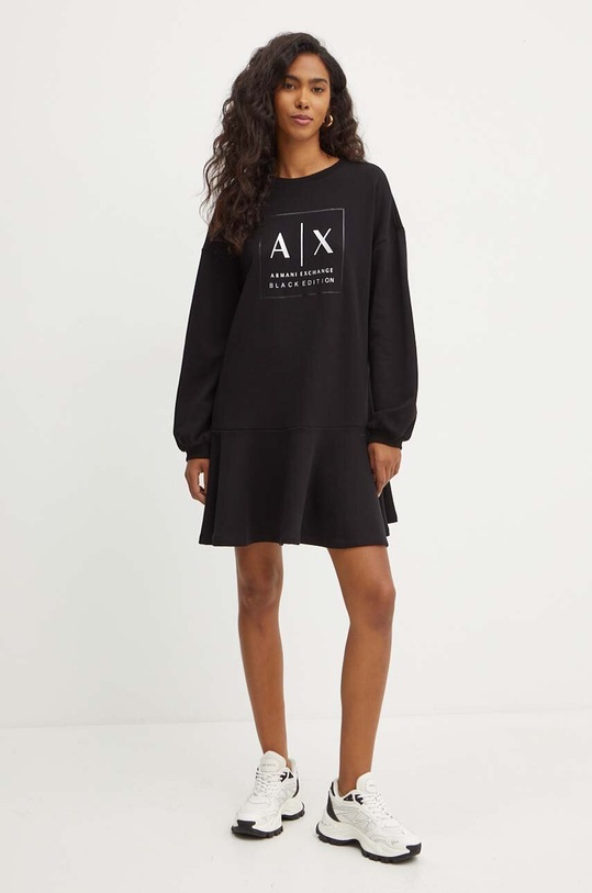 Armani Exchange sukienka z elastanem czarny XW000005.AF10172