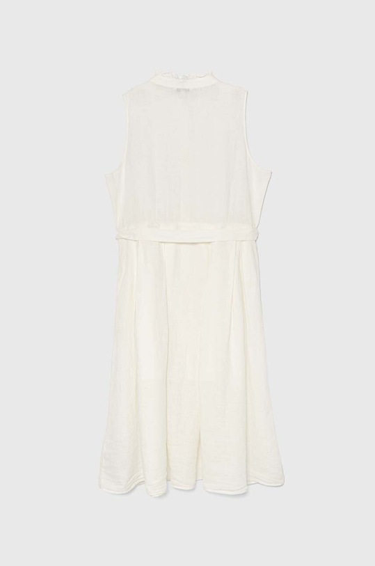 Lněné šaty Tommy Hilfiger WW0WW44466 béžová AW24