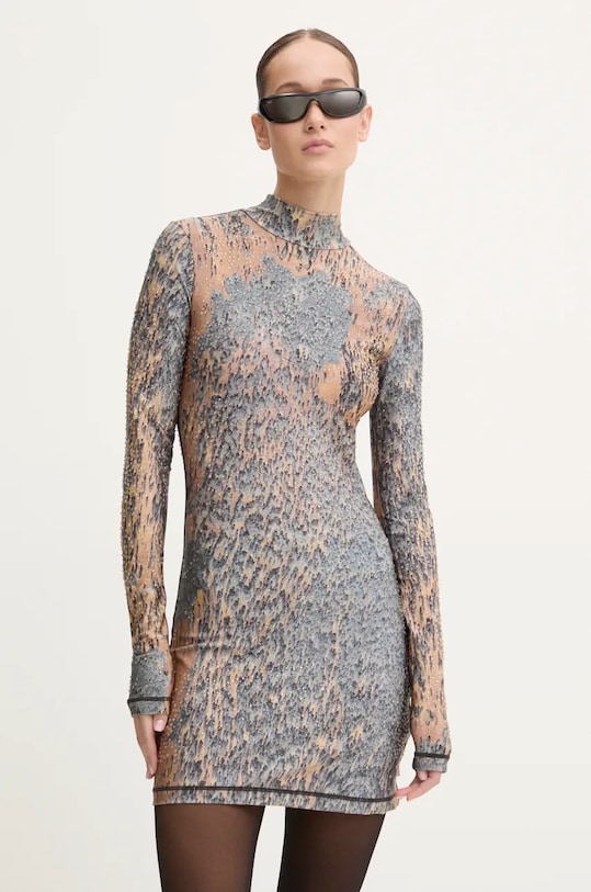 Šaty Diesel D-ELEO-SHORT A14463.0KMAQ šedá AW24