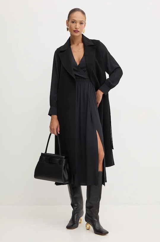 Marella sukienka z domieszką jedwabiu 2423226041200 czarny AW24