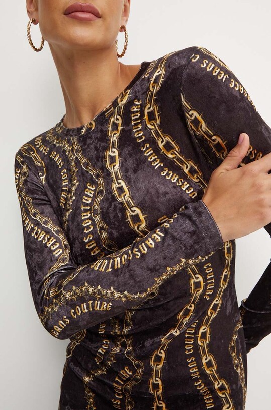Zamatové šaty Versace Jeans Couture čierna 77HAO9B0.JS367
