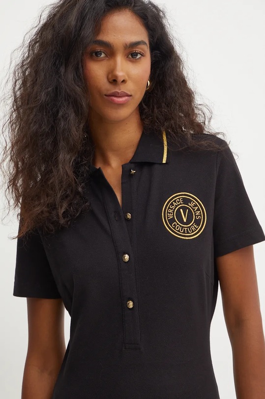 Bavlněné šaty Versace Jeans Couture černá 77HAOT01.CJ01T