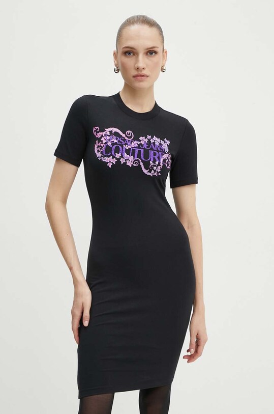 Versace Jeans Couture rochie mini negru 77HAOE06.CJ02E
