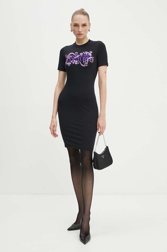 Versace Jeans Couture rochie 77HAOE06.CJ02E negru AW24