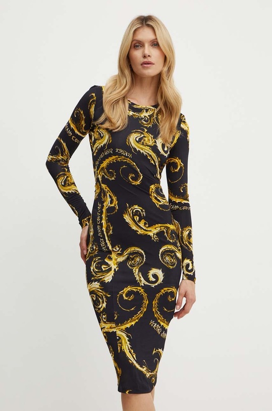 Versace Jeans Couture rochie midi negru 77HAO9B0.JS358