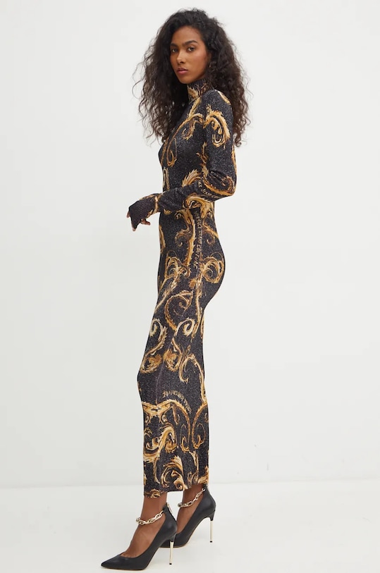 Versace Jeans Couture sukienka wzorzyste czarny 77HAOM31.CMN80