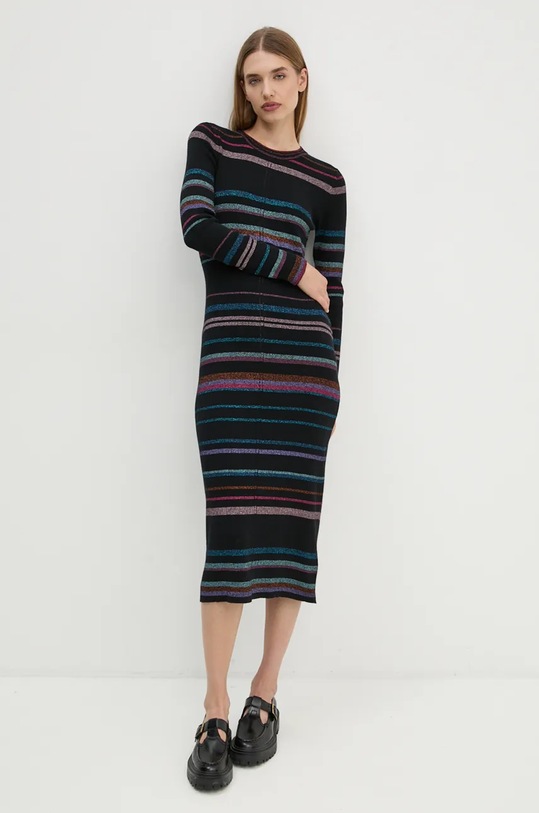 Φόρεμα από μείγμα μαλλιού PS Paul Smith casual μαύρο W2R.434N.N31243