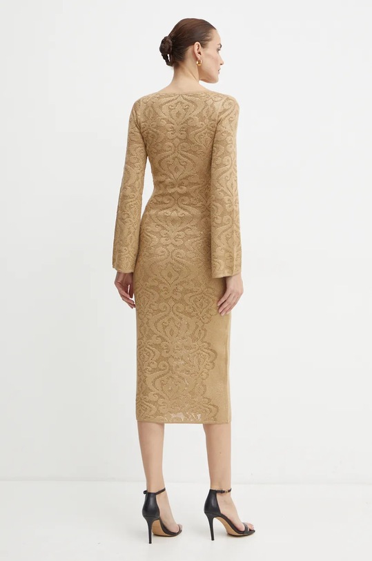 Odzież Luisa Spagnoli sukienka wełniana COMPLICITA 58410 złoty