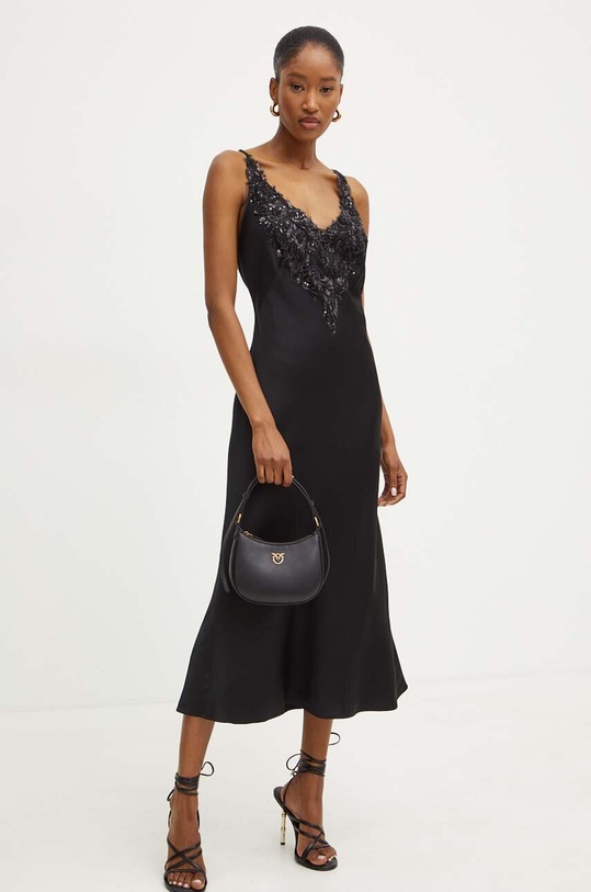 Luisa Spagnoli rochie GESSO midi negru 541223