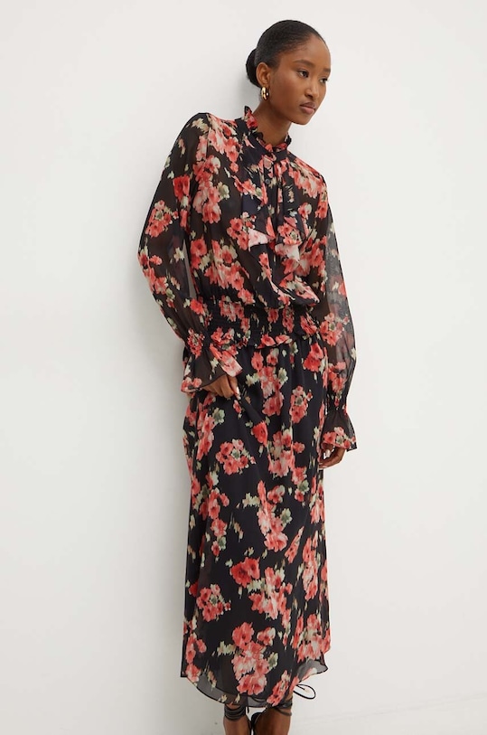 Luisa Spagnoli rochie de matase GIUGNO fixat negru 541284