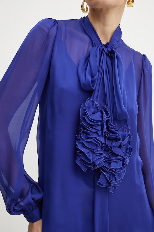 Luisa Spagnoli rochie de matase GRAPPA 541207 albastru AW24