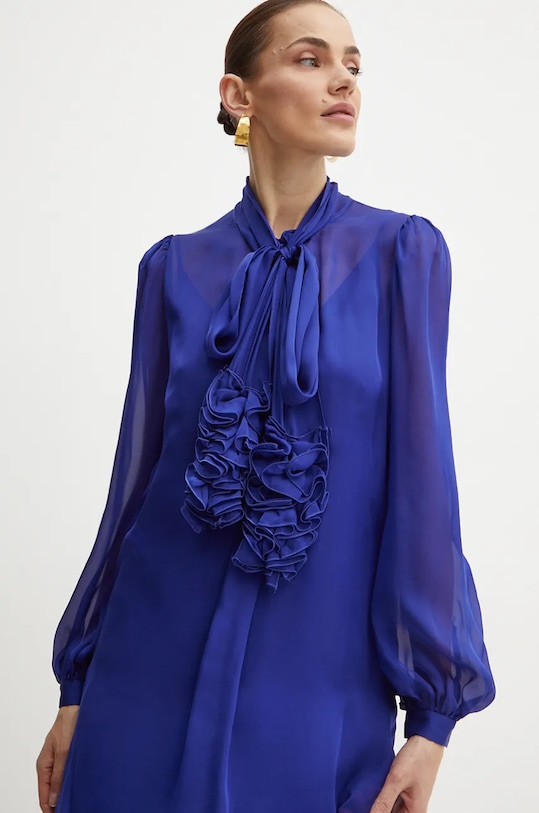 Luisa Spagnoli rochie de matase GRAPPA albastru 541207