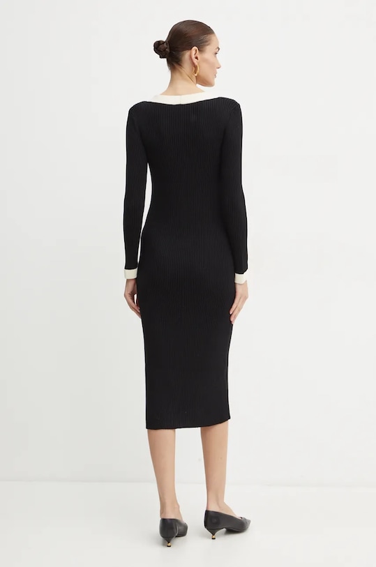 Îmbrăcăminte Luisa Spagnoli rochie din lana MICROFILM LS58384 negru