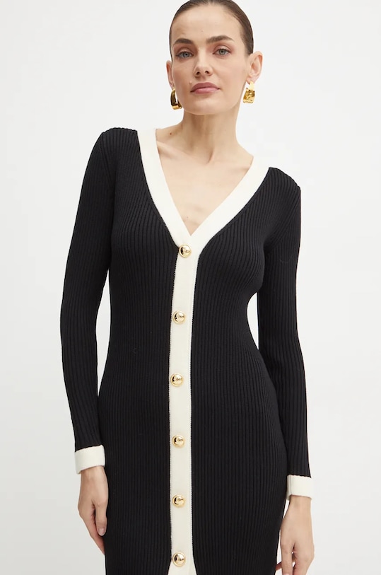 Luisa Spagnoli rochie din lana MICROFILM negru LS58384