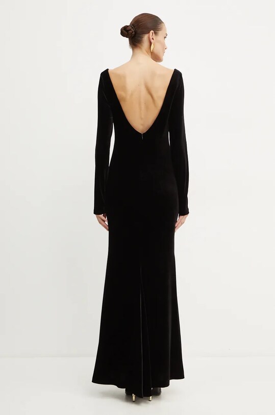 Luisa Spagnoli sukienka welurowa 541581 czarny AW24