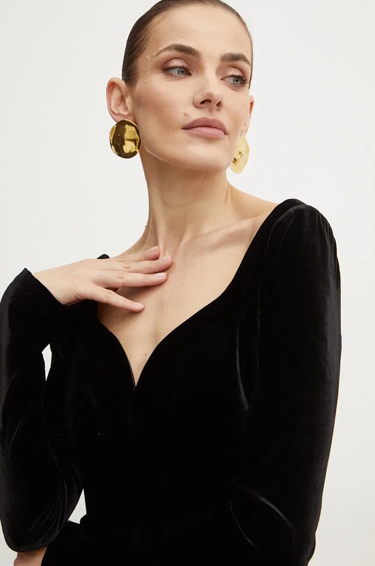 Luisa Spagnoli sukienka welurowa 541581 czarny