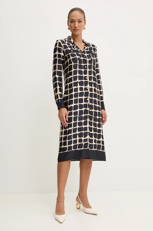 Luisa Spagnoli rochie GENEROSO fixat bleumarin 541503