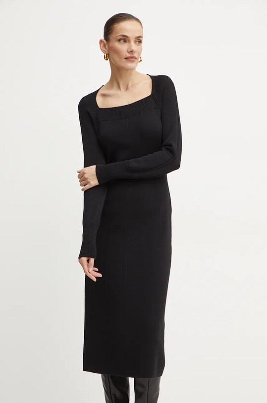 Luisa Spagnoli sukienka wełniana MANDOLA casual czarny 58510