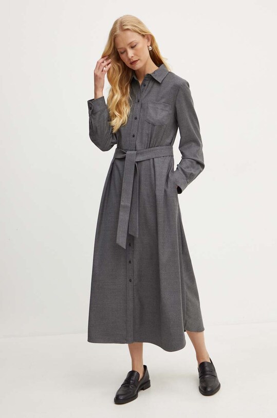 Вовняна сукня Weekend Max Mara сірий 2425226042600