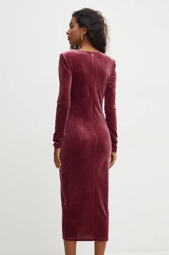 Îmbrăcăminte Patrizia Pepe rochie de catifea 2A2827.J230 burgundia