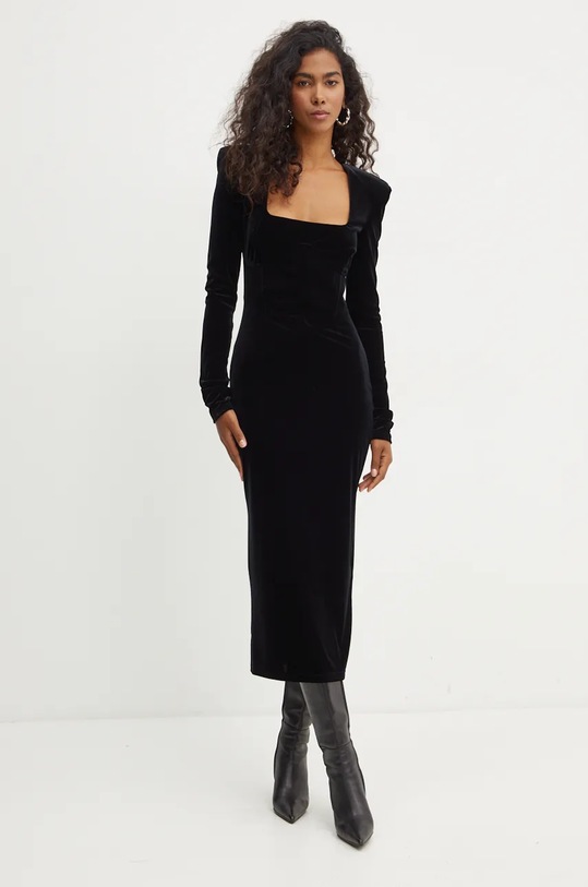 Patrizia Pepe rochie de catifea 2A2827.J230 negru AW24