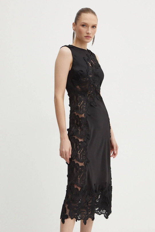 Bardot rochie SOLANGE maxi negru 59380DB