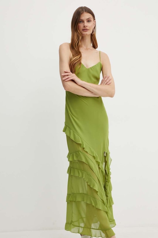 Bardot rochie CANTARA maxi verde 59419DB