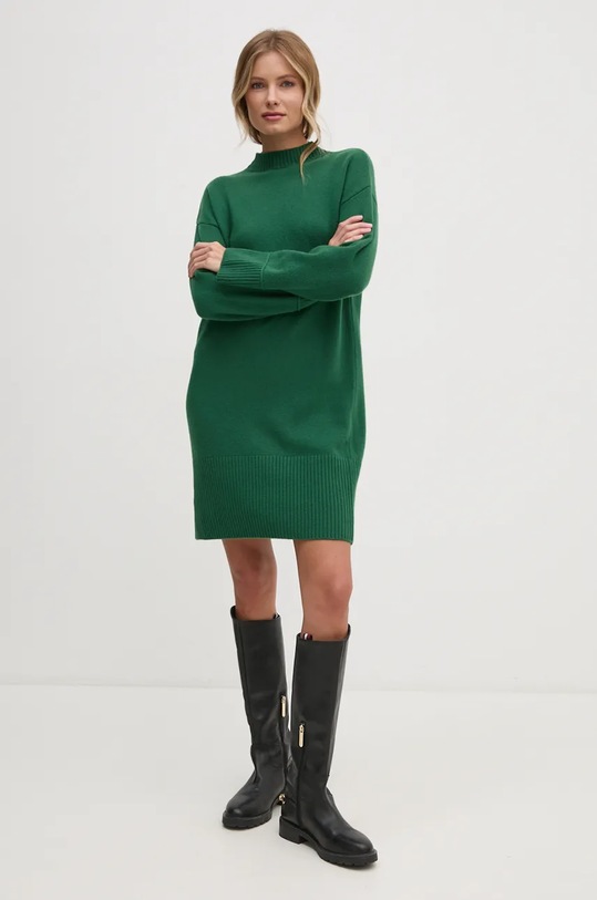 Вовняна сукня United Colors of Benetton 1244DV022 зелений AW24