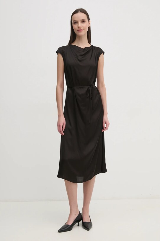 United Colors of Benetton rochie 4FWVDV0AB negru AW24