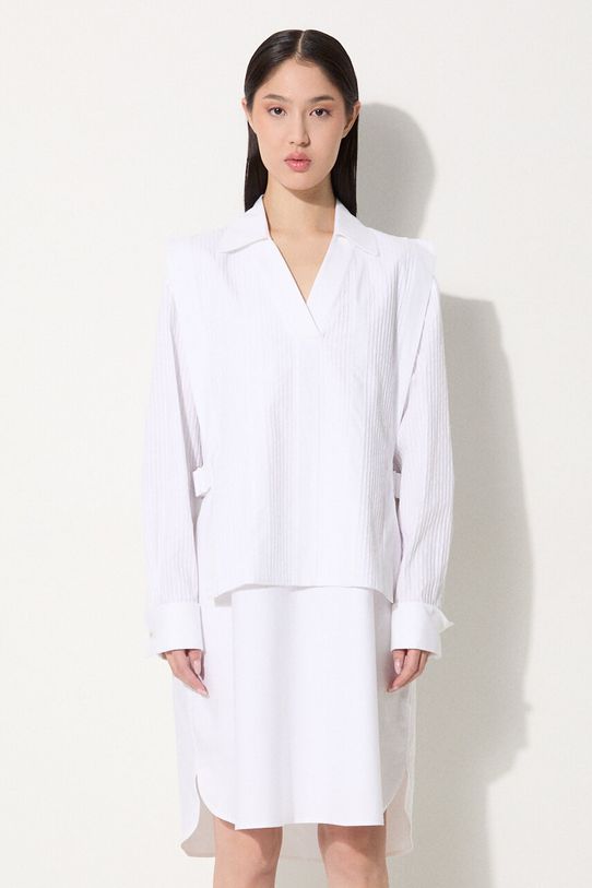 Kenzo cotton dress Oxford Knee Shirting Dress mini white FE62RO2919LO.01