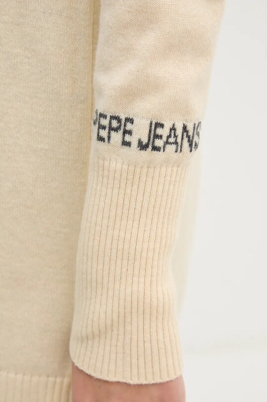 Сукня з домішкою вовни Pepe Jeans HAZEL DRESS PL953593 бежевий