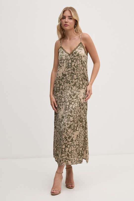 Pepe Jeans rochie PETALY maxi verde PL953620