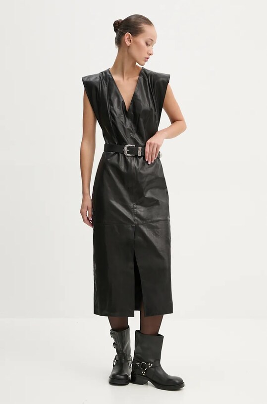 Шкіряна сукня IRO WM33PENELOPPE чорний AW24
