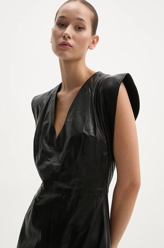 IRO rochie de piele negru WM33PENELOPPE