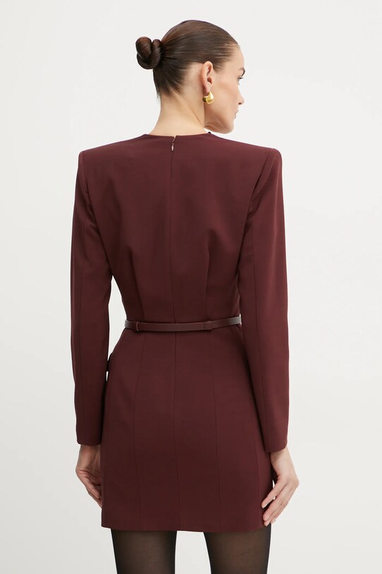 Oblačila Obleka s primesjo volne Elisabetta Franchi AB63747E2 bordo
