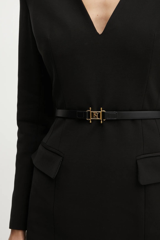 Φόρεμα από μείγμα μαλλιού Elisabetta Franchi AB63747E2 μαύρο