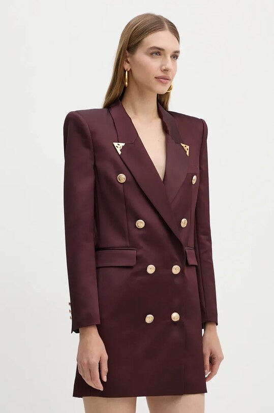 Elisabetta Franchi rochie din lana mini burgundia AB73047E2