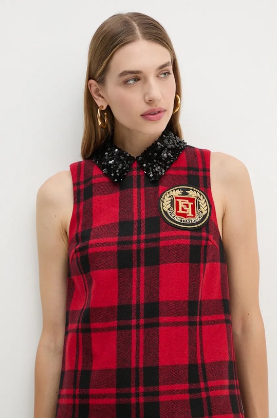 Μάλλινο φόρεμα Elisabetta Franchi κόκκινο AB73147E2