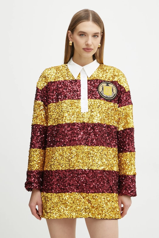 Šaty Elisabetta Franchi mini zlatá AB76347E2