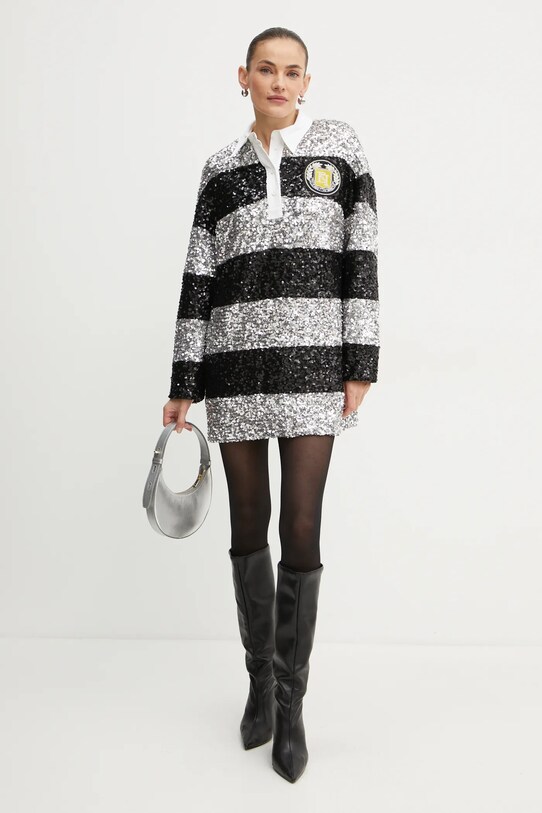 Šaty Elisabetta Franchi AB76347E2 strieborná AW24