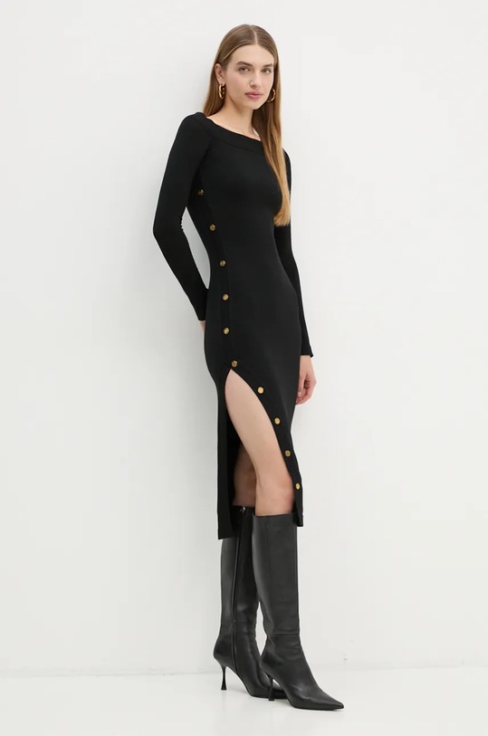 Φόρεμα Elisabetta Franchi μακρύ μαύρο AM19S47E2