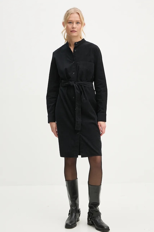 Menčestrové šaty Marc O'Polo DENIM bavlna čierna 5000005179.