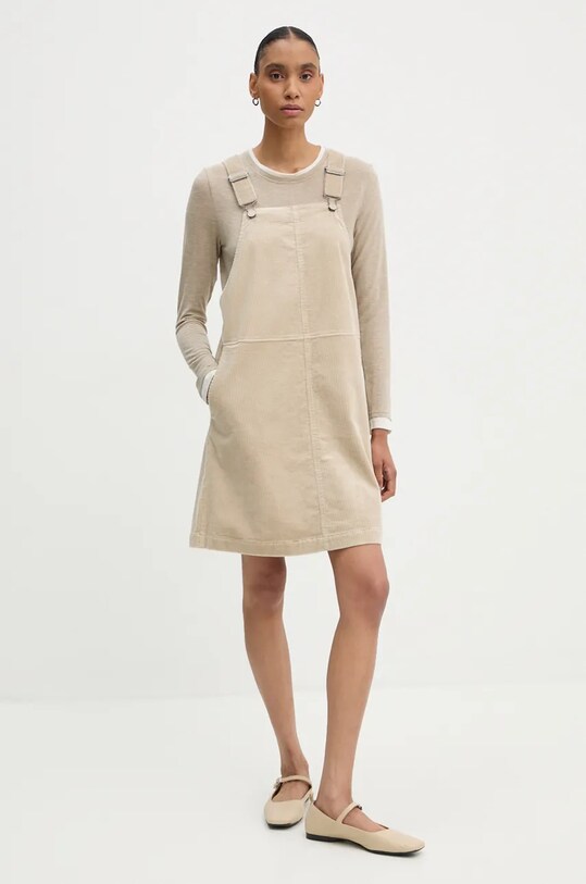 Marc O'Polo sukienka sztruksowa DENIM 5000005183 beżowy AW24