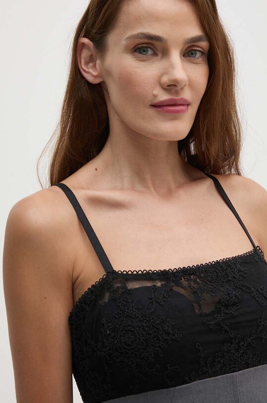 Sisley sukienka z domieszką wełny 47FYLV067 czarny