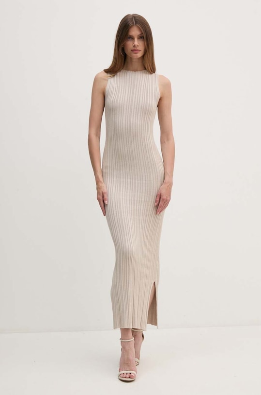 La Mania rochie maxi bej LOU