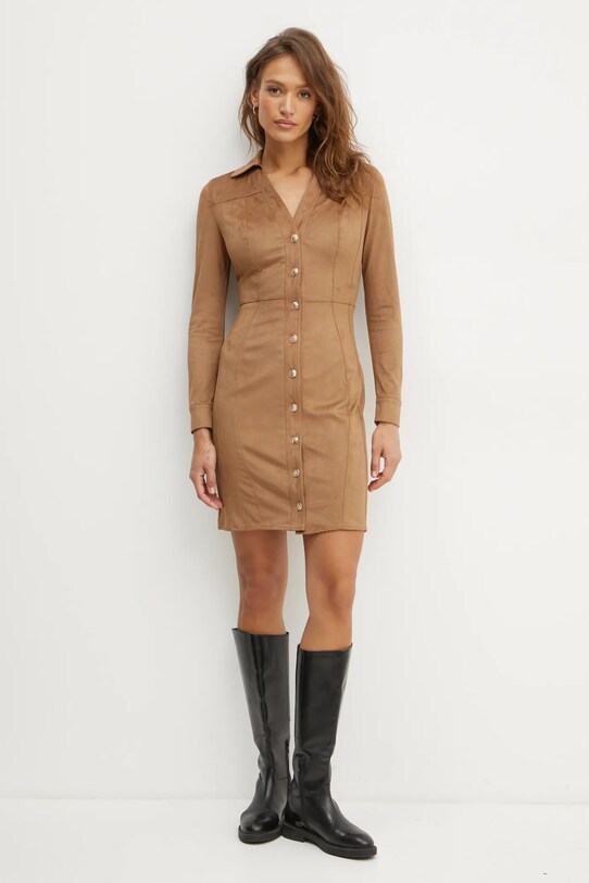 Φόρεμα Marciano Guess INGRID 4BGK23.7184A καφέ AW24