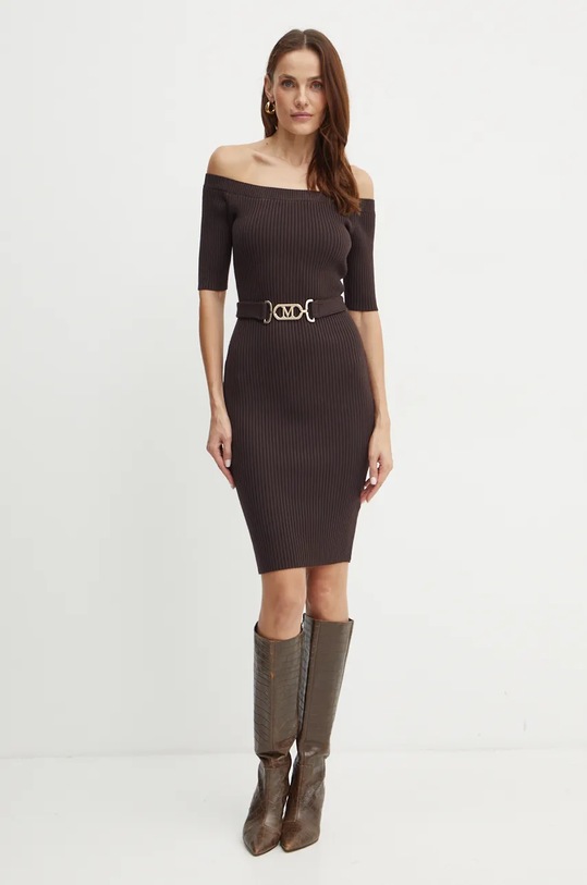 Marciano by Guess sukienka CHO 4BGK08.5618Z brązowy AW24